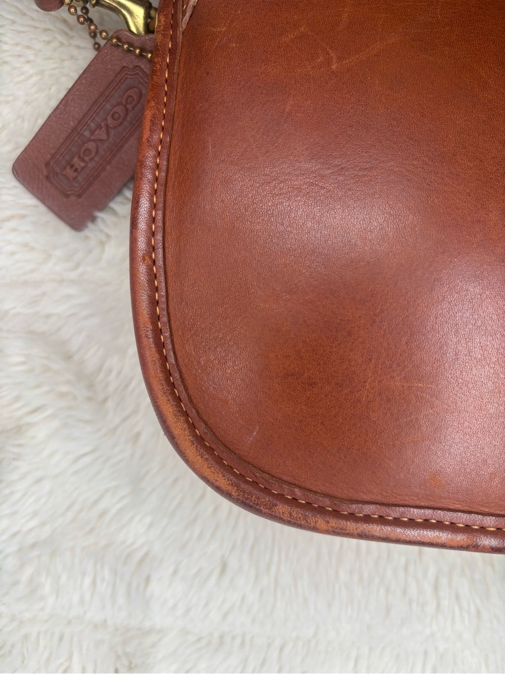 Vintage Coach 348 Brown Leather Crossbody Shoulder Bag Made in USA - Picture 8 of 16